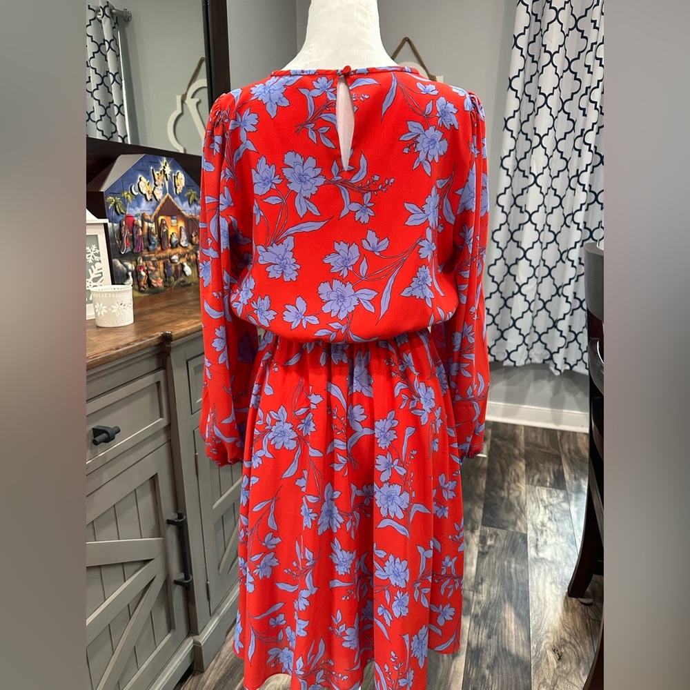 Ann Taylor Red and Blue Floral Dress - Picture 2 of 6
